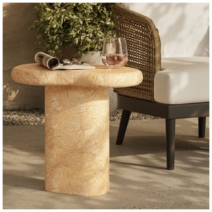Modway Elowen Outdoor Side Table, Travertine