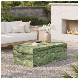Modway Jordana Outdoor Coffee Table, Green/Marble