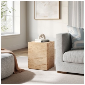 Modway Jordana Outdoor Side Table, Travertine