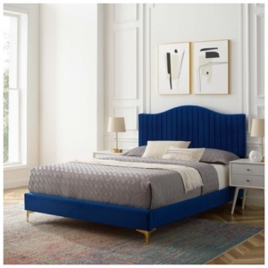 Modway Juniper Tufted Queen Platform Bed, Navy