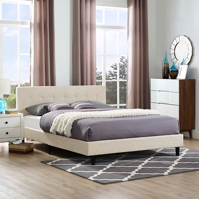 Modway Linnea Full Platform Bed, Beige