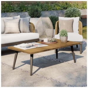 Modway Meadow Outdoor Coffee Table, Natural/Taupe