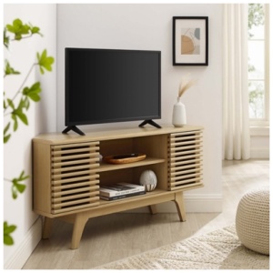 Modway Render 46" Corner TV Stand, Oak