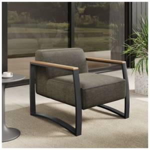 Modway Sauve Outdoor Lounge Chair, Charcoal Smoke
