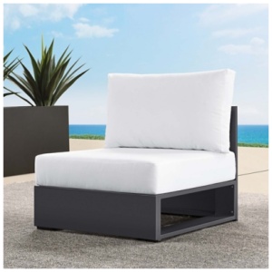 Modway Tahoe Outdoor Armless Chair, Gray/White