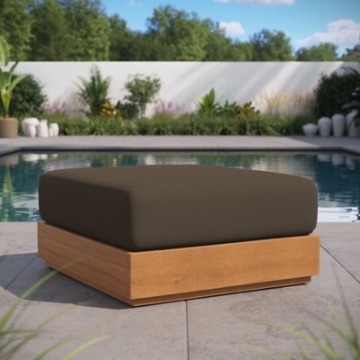 Modway Tahoe Outdoor Ottoman, Natural/Cocoa