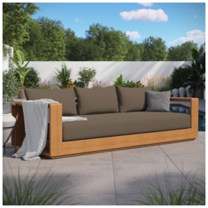 Modway Tahoe Outdoor Sofa, Natural/Cocoa