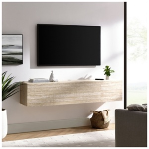 Modway Terra 71" Floating TV Stand, Travertine
