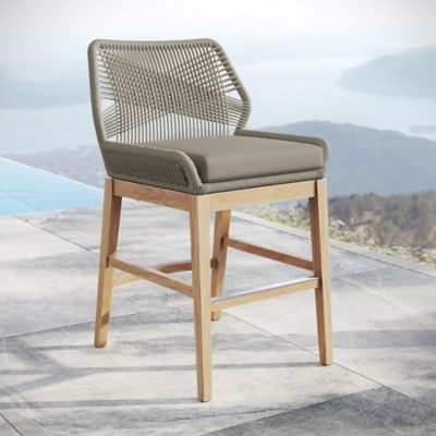 Modway Wellspring Outdoor Counter Stool, Greige