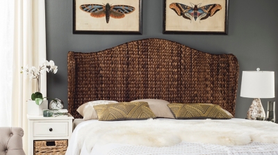 Nadine Queen Wood Panel Headboard, Brown