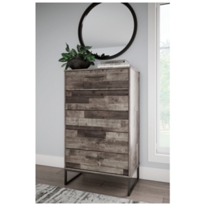 Neilsville 5 Drawer Chest of Drawers, Multi Gray