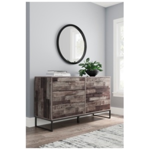 Neilsville 6 Drawer 59" Dresser, Multi Gray