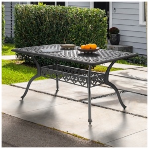 Nuu Garden Outdoor Dining Table With 2.1" Umbrella Hole, Black