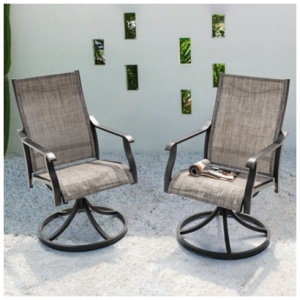 Nuu Garden Outdoor Swivel Lounge Chair (Set of 2), Gray