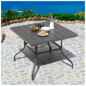 Nuu Garden Square Outdoor Dining Table, Gray