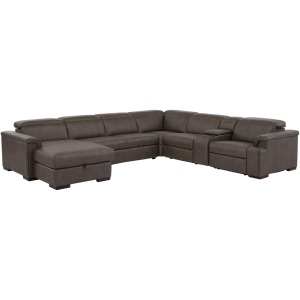 Orion 6-pc. Dual Power Media Sectional w/ Speaker Headrest