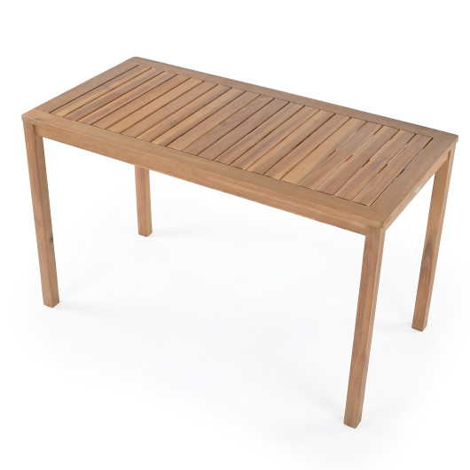 Outdoor Acacia Wood Dining Table with Slatted Tabletop for 4-6