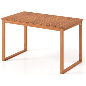 Outdoor Acacia Wood Dining Table with Slatted Tabletop for Garden