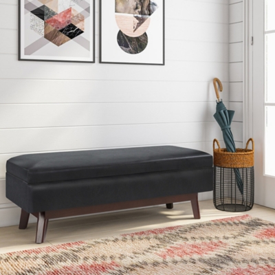 Owen Storage Ottoman, Black