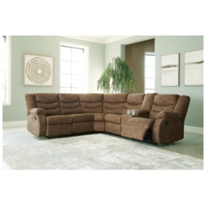Partymate 2-Piece Manual Reclining Sectional with Console, Brindle