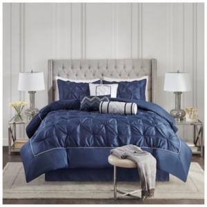 Piedmont 7 Piece Tufted California King Comforter Set, Navy