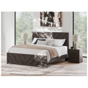 Prendonea King Panel Bed, Charcoal