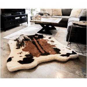 PupRug Animal Print Memory Foam Dog Bed - Brown Faux Cowhide
