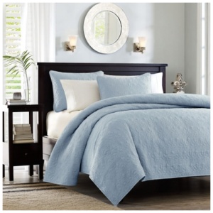 Quebec King/California King Reversible Quilt Set, Blue