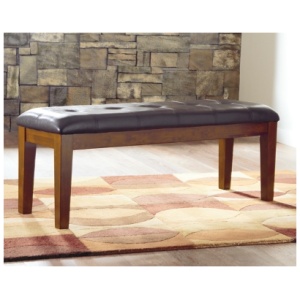 Ralene 50" Upholstered Dining Bench" Leather, Medium Brown