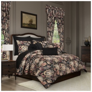 Royal Court Calabria 3 Piece King/California King Comforter Set, Black
