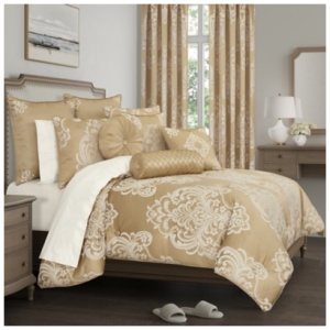 Royal Court Potenza 3 Piece King/California King Comforter Set, Gold