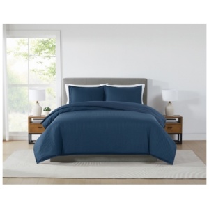 Royal Velvet Olivia 3-Piece Full/Queen Comforter Set, Navy