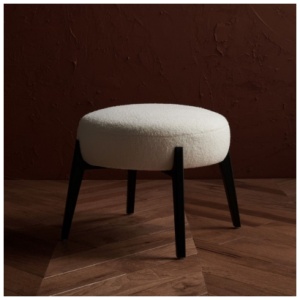 Safavieh Emilynn Scandinavian Ottoman, Ivory/Black