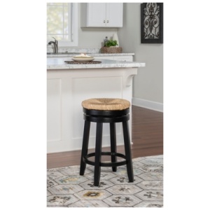Sea Grass Counter Height Bar Stool, Black