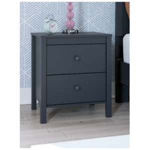 Simmenfort 21" 2 Drawer Nightstand, Navy Blue