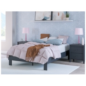 Simmenfort Full Platform Bed, Navy Blue