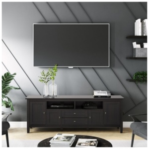 Simpli Home 72" TV Stand, Hickory Brown