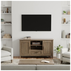Simpli Home Lev 53" TV Media Stand, Smoky Brown