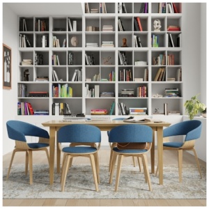 Simpli Home Lowell Dining Chair, Blue