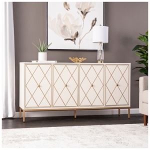 Southern Enterprises Furniture Avalos Sideboard Cabinet, Cream/Gold