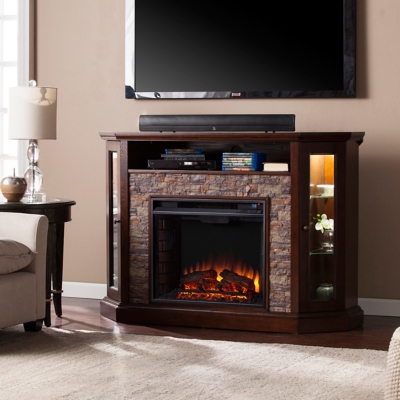 Southern Enterprises Furniture Harper Convertible Electric Fireplace Mantel, Espresso