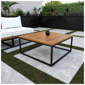 Southern Enterprises Furniture Keller Outdoor Coffee Table, Natural/Black