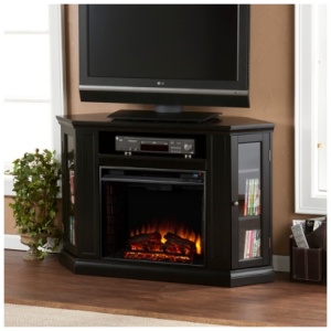 Southern Enterprises Furniture Maddeline Convertible Media Electric Fireplace, Black
