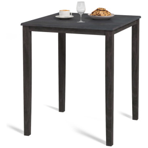 Square Dining Table with Solid Wood Frame for 4-Person-Gray