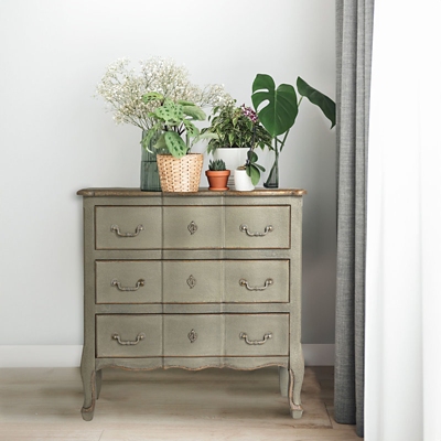 Storied Home 14" 3 Drawer Dresser, Gray