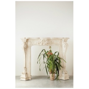 Storied Home Decorative 11" Fireplace Mantel, Cream