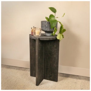 Storied Home Round Accent Coffee Table, Black