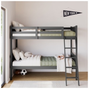Storkcraft Caribou Twin-over-Twin Bunk Bed, Gray