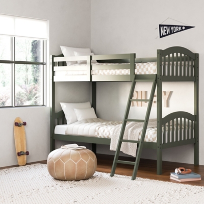 Storkcraft Longhorn Twin-over-Twin Bunk Bed, Olive
