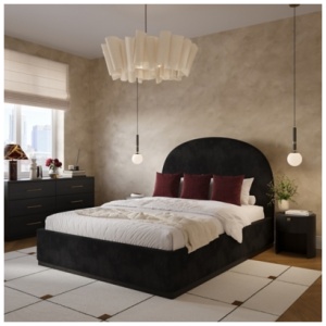 Tov Furniture Marlow 18" Round Nightstand, Black